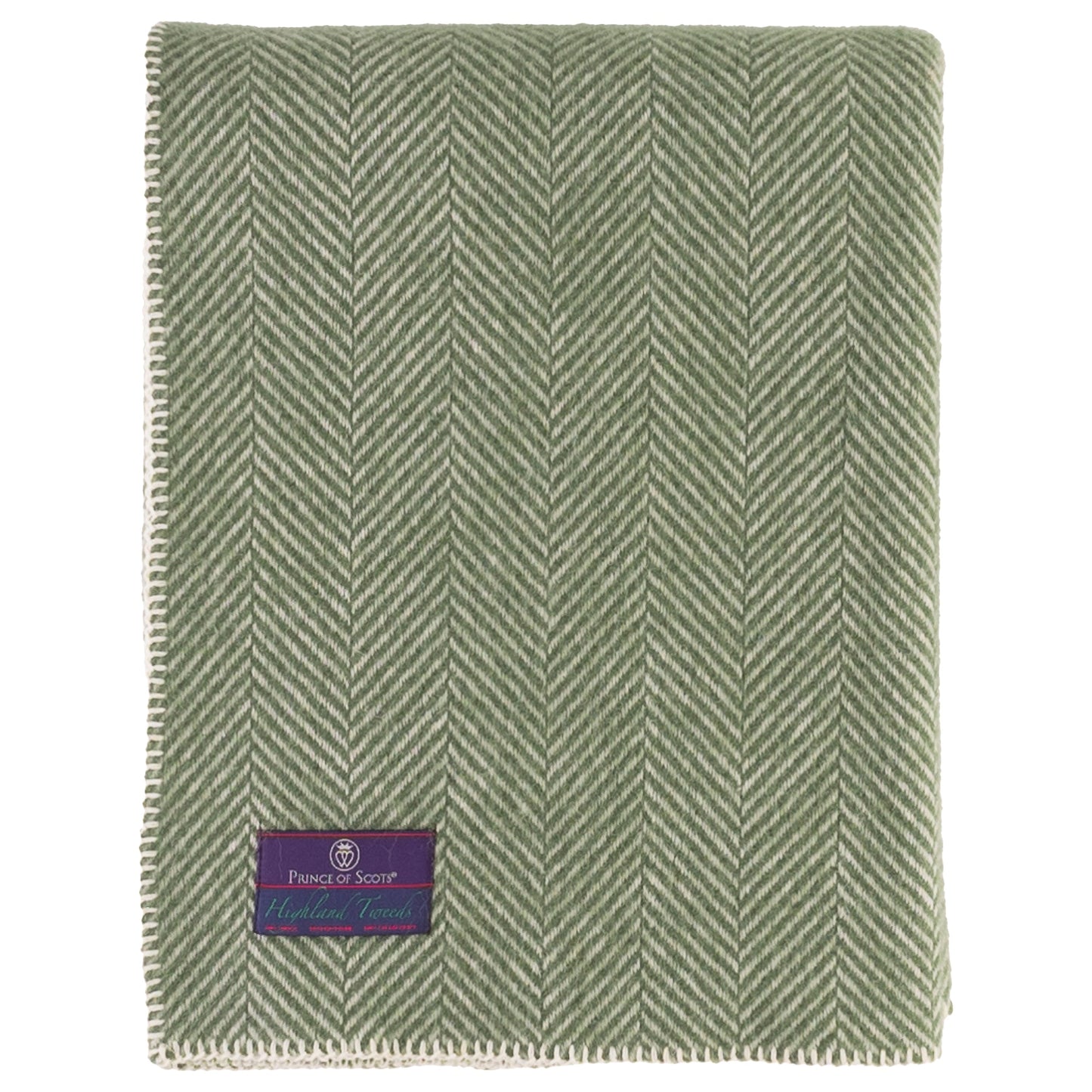 Highland Tweeds BIG Throw ~ Evergreen Herringbone ~-Throws and Blankets-[bar code]-BIGHerringboneEvergreen-Prince of Scots