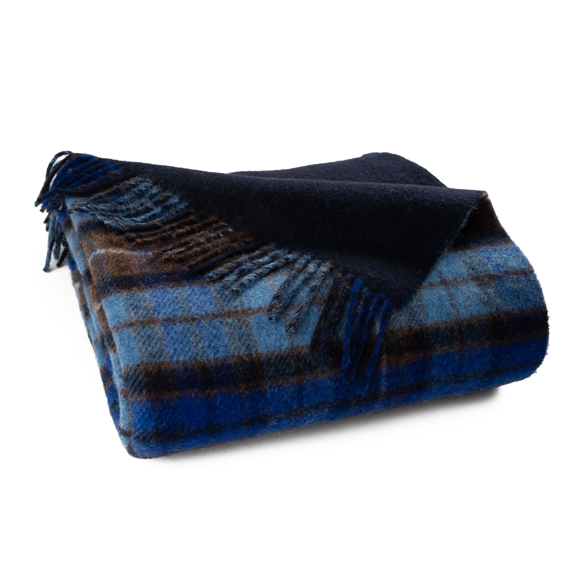 Highland Tweeds Double Cloth Throw (Blue Buchanan)-Throws and Blankets-[bar code]-Prince of Scots