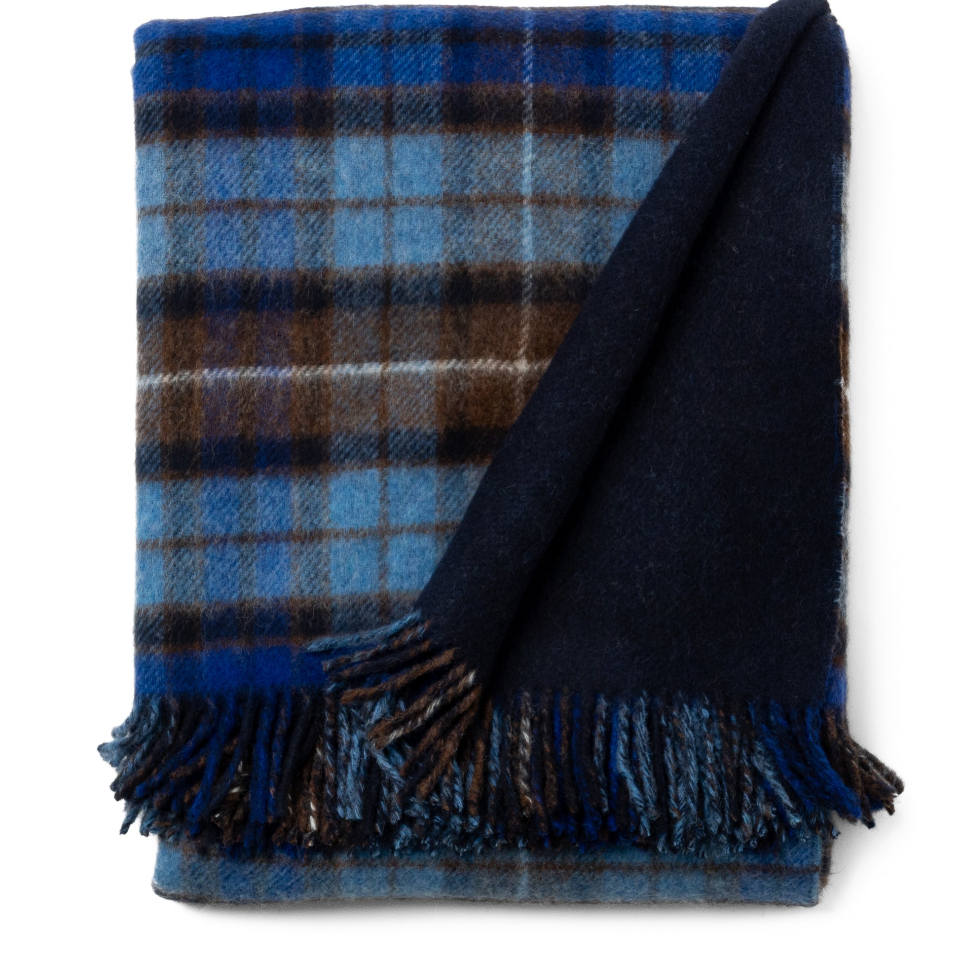 Highland Tweeds Double Cloth Throw (Blue Buchanan)-Throws and Blankets-[bar code]-Prince of Scots
