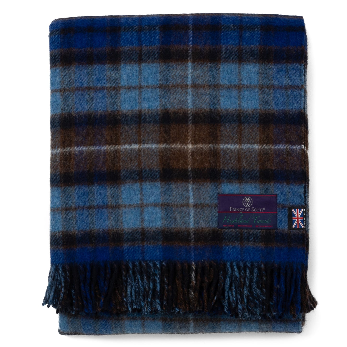 Highland Tweeds Double Cloth Throw (Blue Buchanan)-Throws and Blankets-[bar code]-Prince of Scots