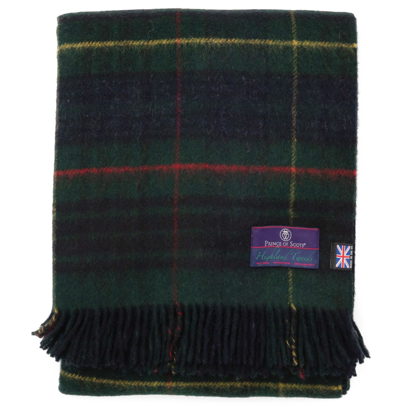 Highland Tweeds Double Cloth Reversible Throw (Hunting Stewart)-Throws and Blankets-[bar code]-Prince of Scots