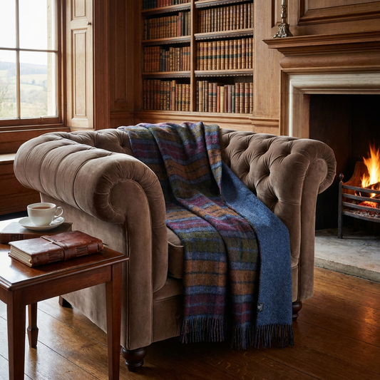 Highland Tweeds Double Cloth Throw (Grey Buchanan)-Throws and Blankets-[bar code]-Prince of Scots