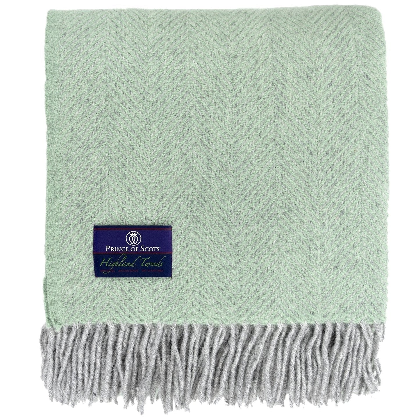 Highland Tweed Herringbone Pure New Wool Throw ~ Basil ~-Throws and Blankets-Prince of Scots-00810032750015-K4050030-028-Prince of Scots