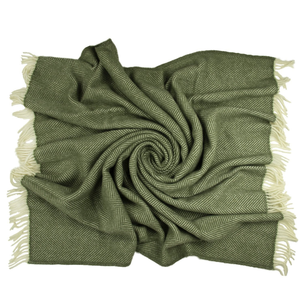 Highland Tweeds Herringbone Pure New Wool Throw ~ Evergreen ~ – Prince ...