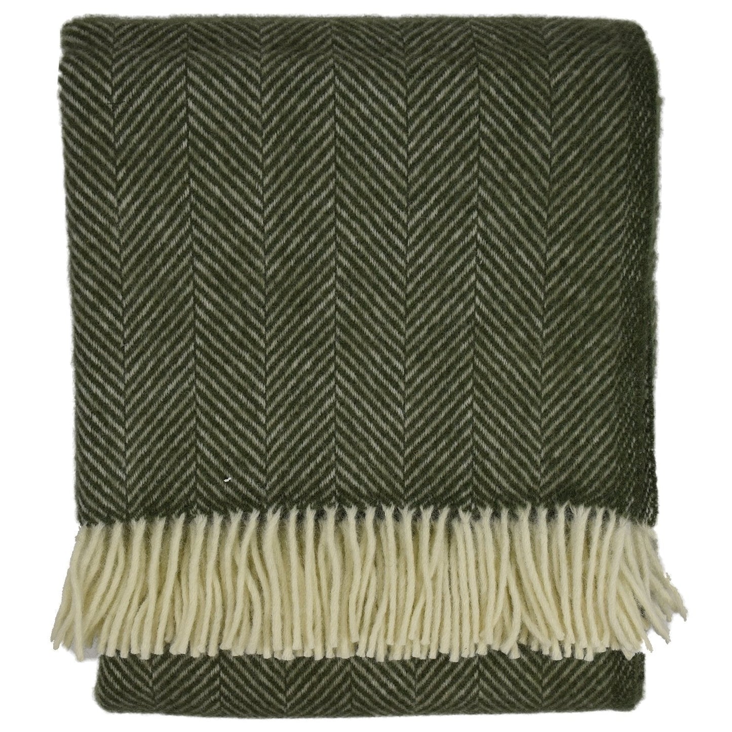 Highland Tweed Herringbone Pure New Wool Throw ~ Evergreen ~-Throws and Blankets-Prince of Scots-00810032750091-K4050030-22-Prince of Scots