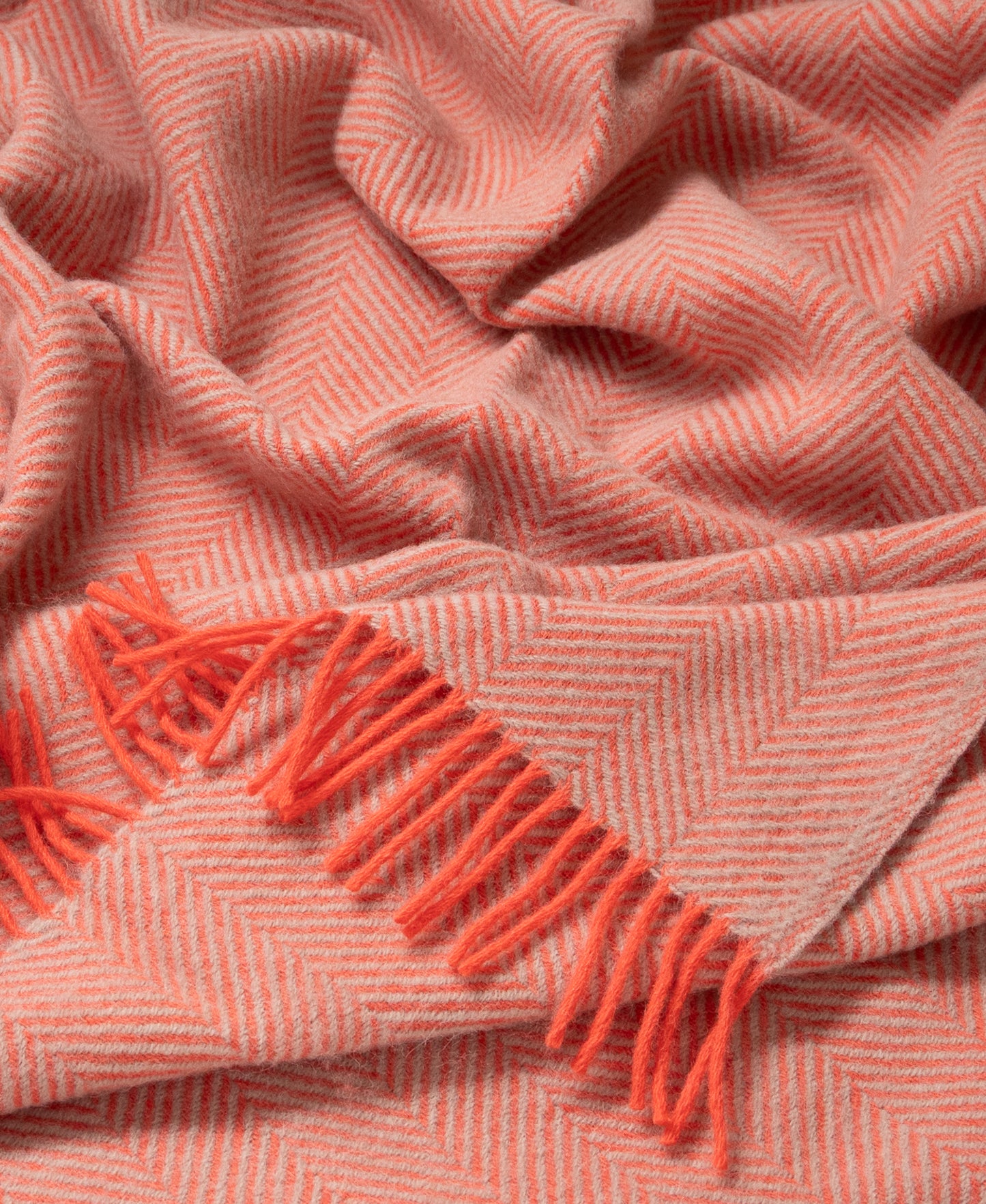 Highland Tweeds Herringbone Pure New Wool Throw ~ Flamingo ~-Throws and Blankets-[bar code]-Prince of Scots