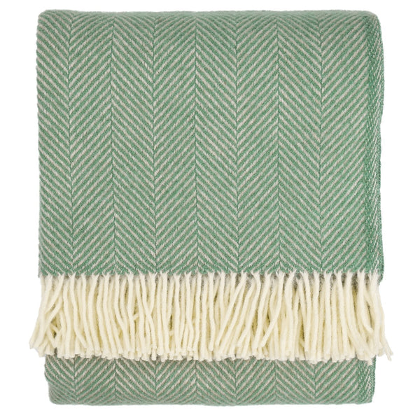 Highland Tweed Herringbone Pure New Wool Throw ~ Mint ~-Throws and Blankets-Prince of Scots-00810032750121-K4050030-20-Prince of Scots