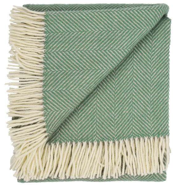 Highland Tweed Herringbone Pure New Wool Throw ~ Mint ~-Throws and Blankets-Prince of Scots-00810032750121-K4050030-20-Prince of Scots