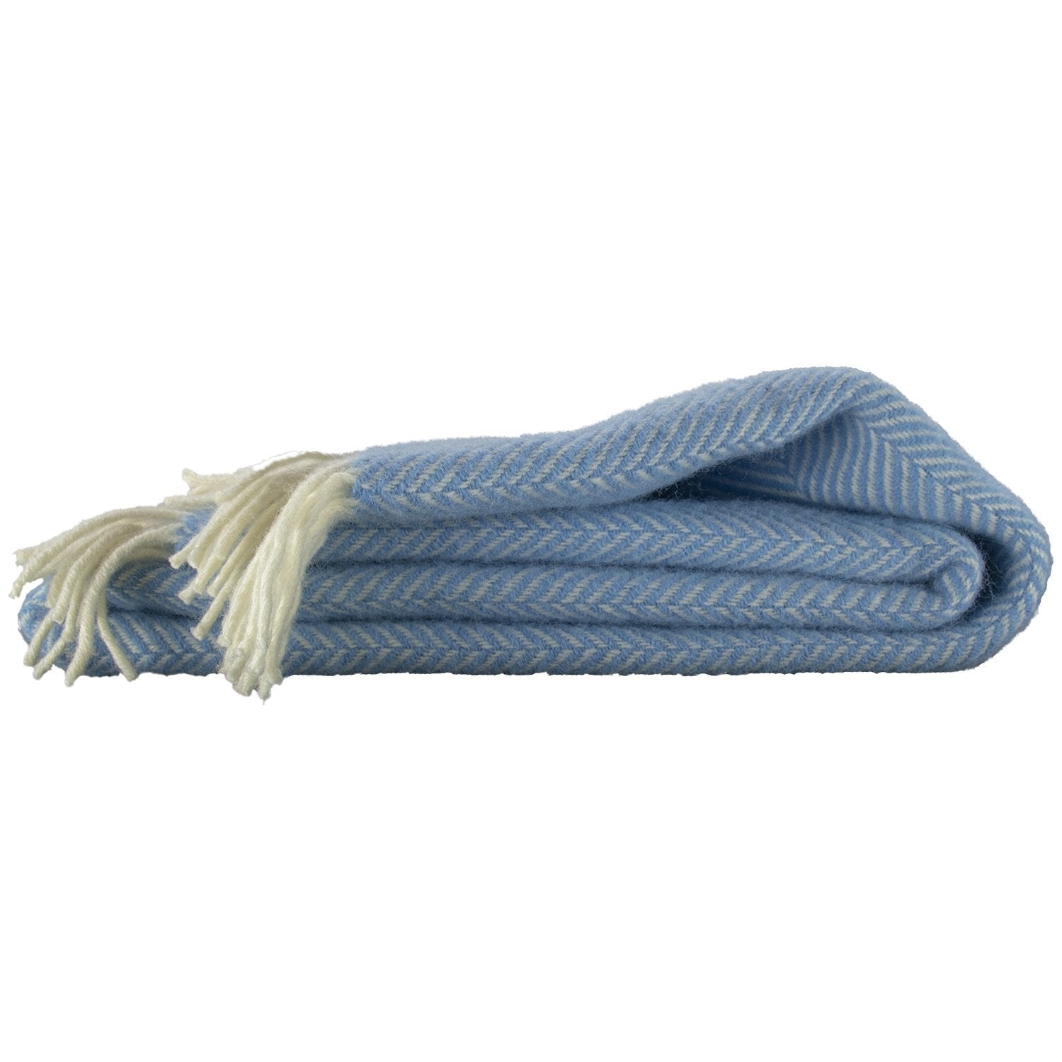 Highland Tweed Herringbone Pure New Wool Throw ~ Sky Blue ~-Throws and Blankets-Prince of Scots-00810032750169-K4050030-018-Prince of Scots