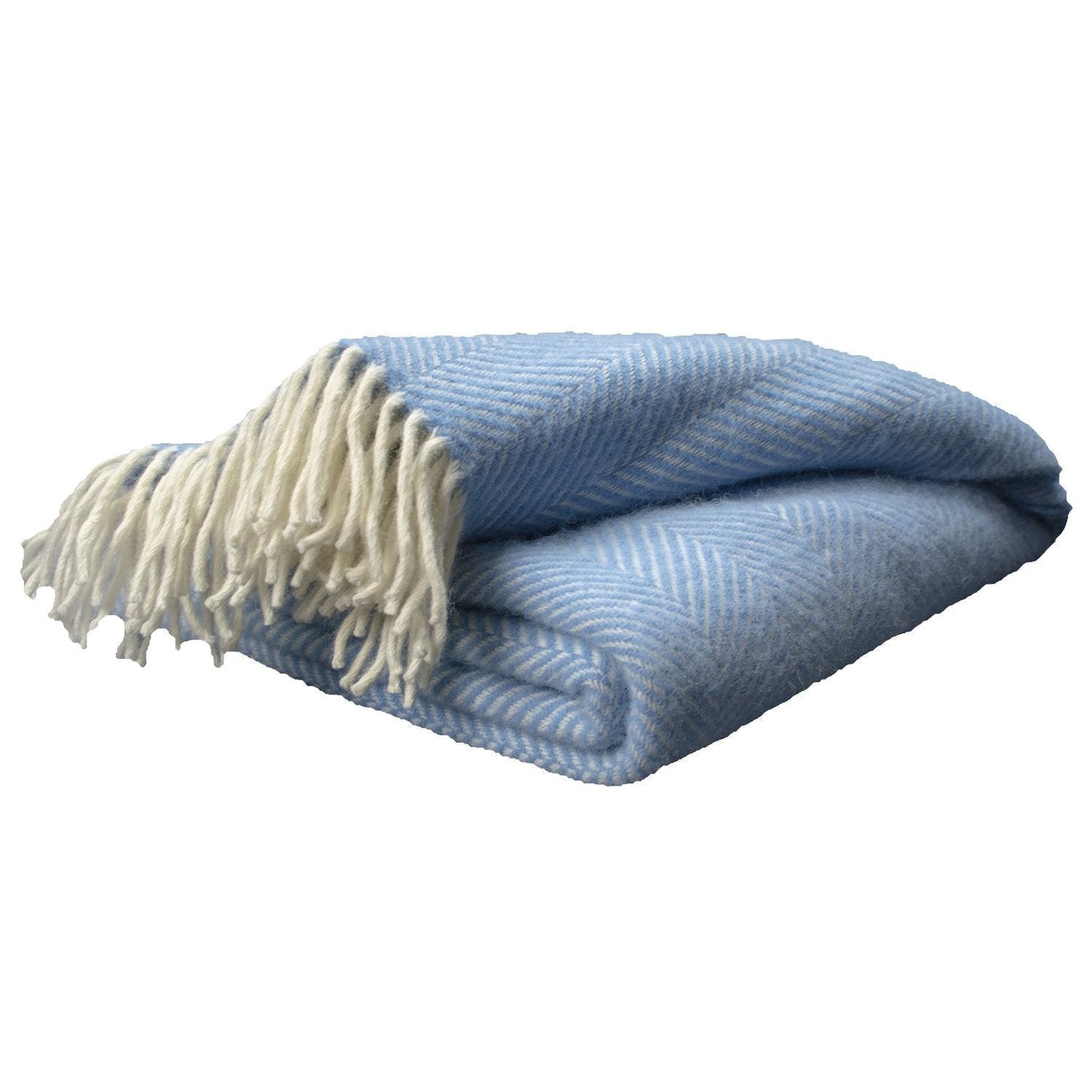 Highland Tweed Herringbone Pure New Wool Throw ~ Sky Blue ~-Throws and Blankets-Prince of Scots-00810032750169-K4050030-018-Prince of Scots