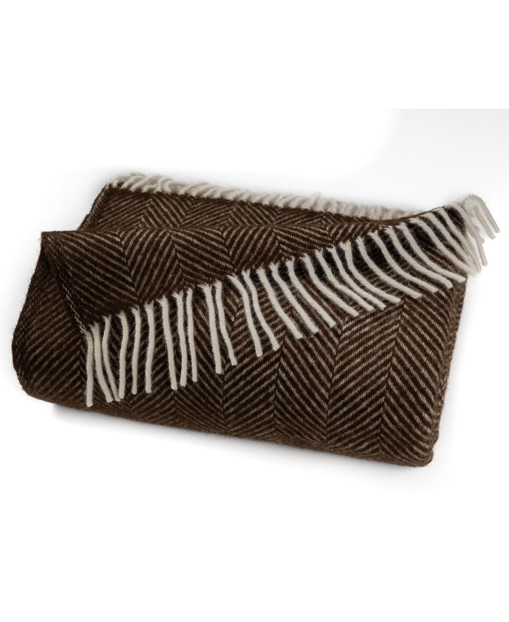 Highland Tweeds Herringbone Pure New Wool Throw ~ Vanilla Bean ~-Throws and Blankets-[bar code]-Prince of Scots