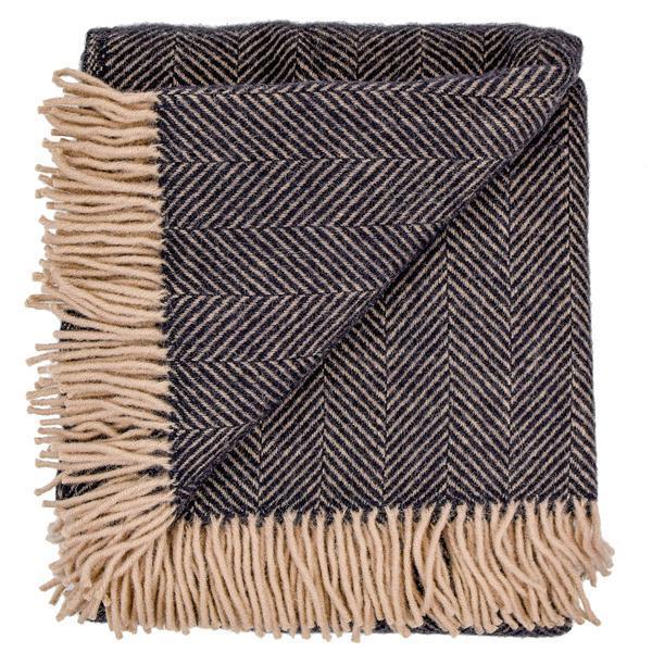 Highland Tweed Herringbone Roll-Up Picnic Blanket ~ Black ~-Throws and Blankets-Prince of Scots-Q4050030-010-Prince of Scots