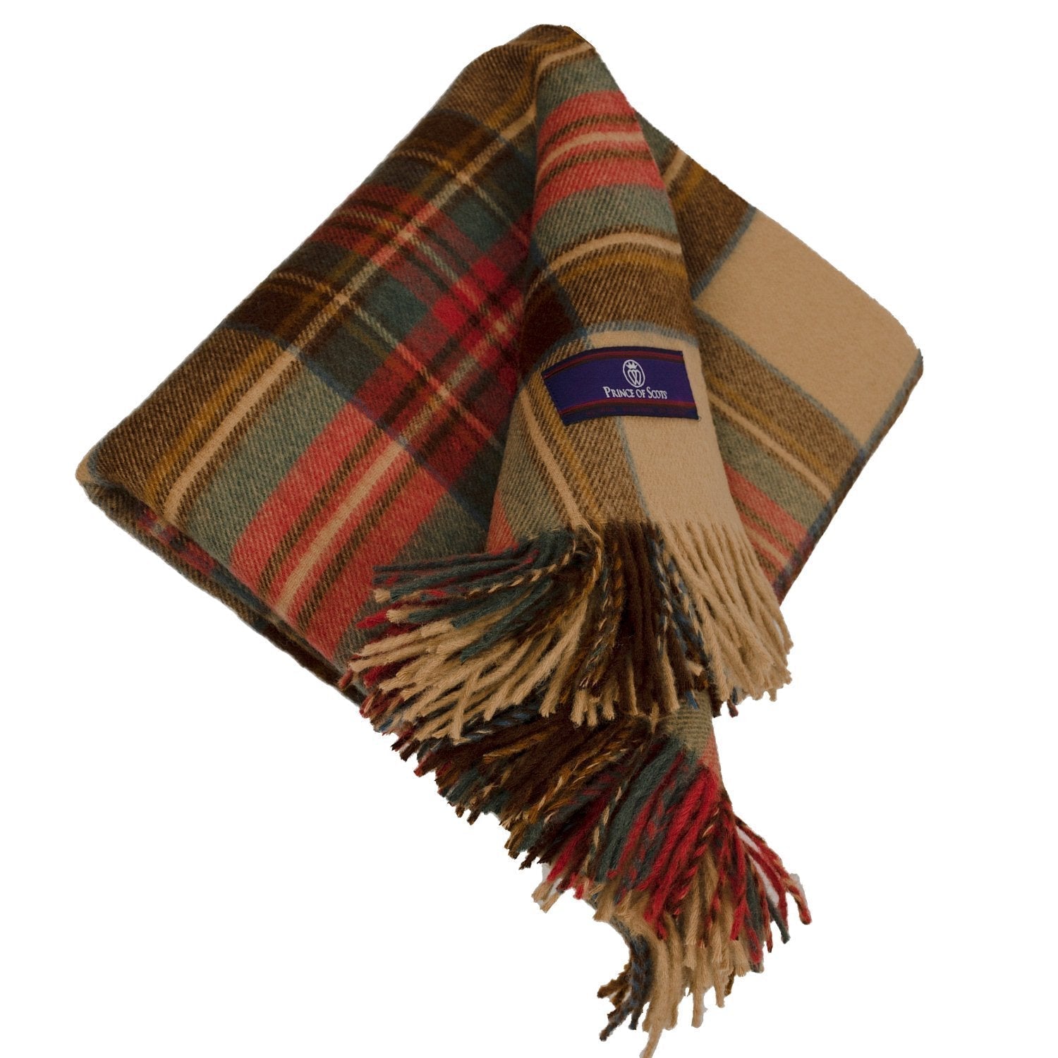 Prince of Scots Highland Tweed Merino Wool Throw ~ Antique Dress Stewart ~-Throws and Blankets-Prince of Scots-00810032750527-J400014-Prince of Scots