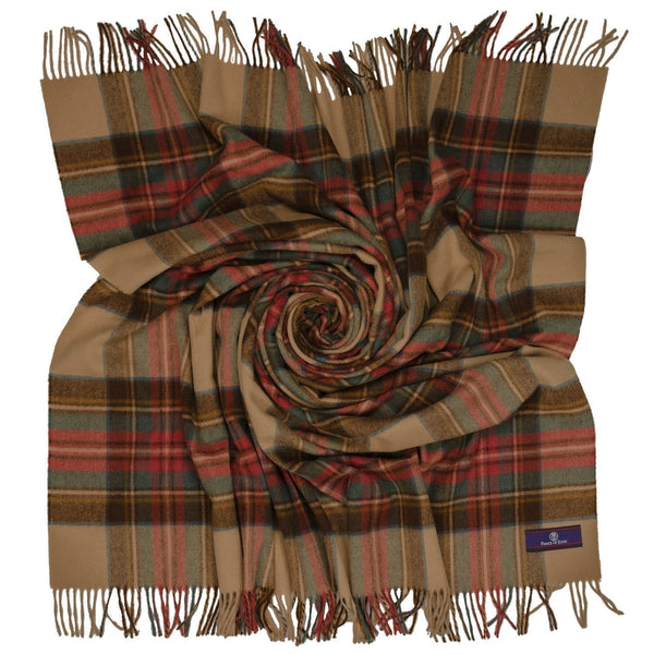 Prince of Scots Highland Tweed Merino Wool Throw ~ Antique Dress Stewart ~-Throws and Blankets-Prince of Scots-00810032750527-J400014-Prince of Scots