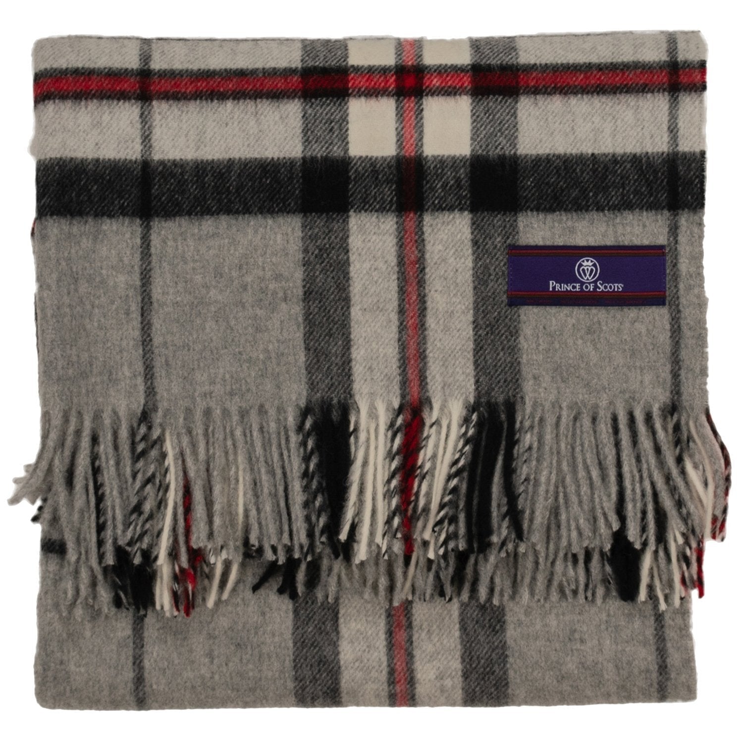 Prince of Scots Highland Tweed Merino Wool Throw ~ Grey Thompson ~-Throws and Blankets-Prince of Scots-00810032750503-J400015-Prince of Scots