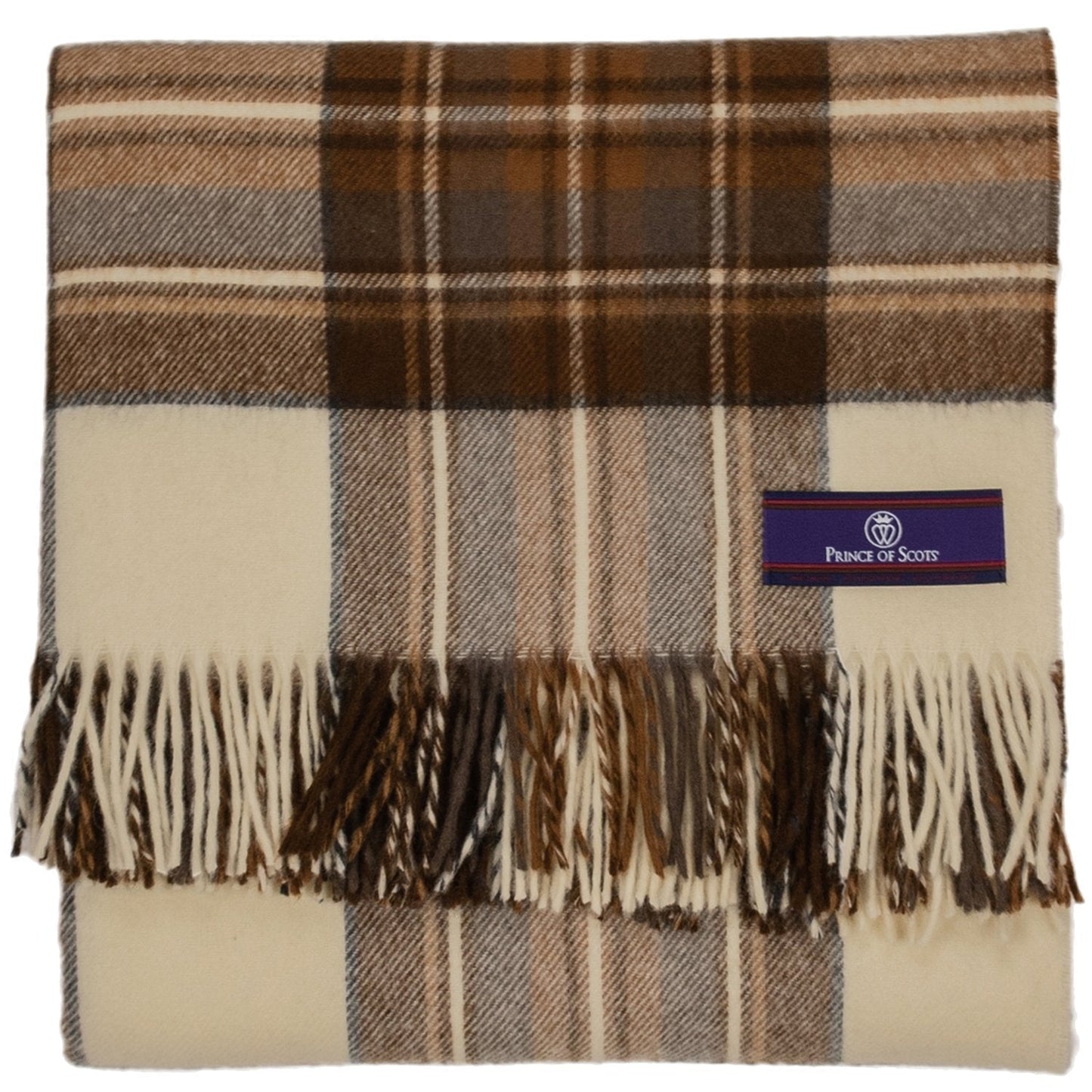 Prince of Scots Highland Tweed Merino Wool Throw ~ Natural Dress Stewart ~-Throws and Blankets-Prince of Scots-00810032750664-J400013-Prince of Scots