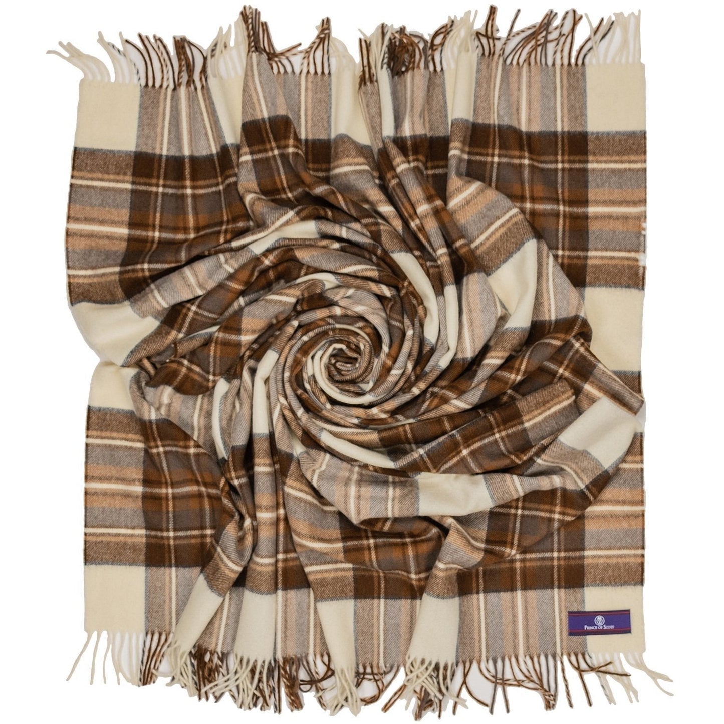 Prince of Scots Highland Tweed Merino Wool Throw ~ Natural Dress Stewart ~-Throws and Blankets-Prince of Scots-00810032750664-J400013-Prince of Scots