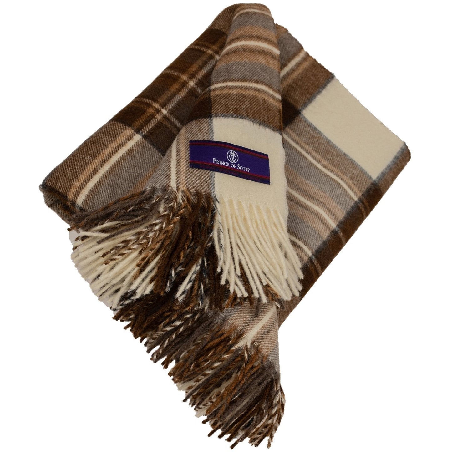 Prince of Scots Highland Tweed Merino Wool Throw ~ Natural Dress Stewart ~-Throws and Blankets-Prince of Scots-00810032750664-J400013-Prince of Scots