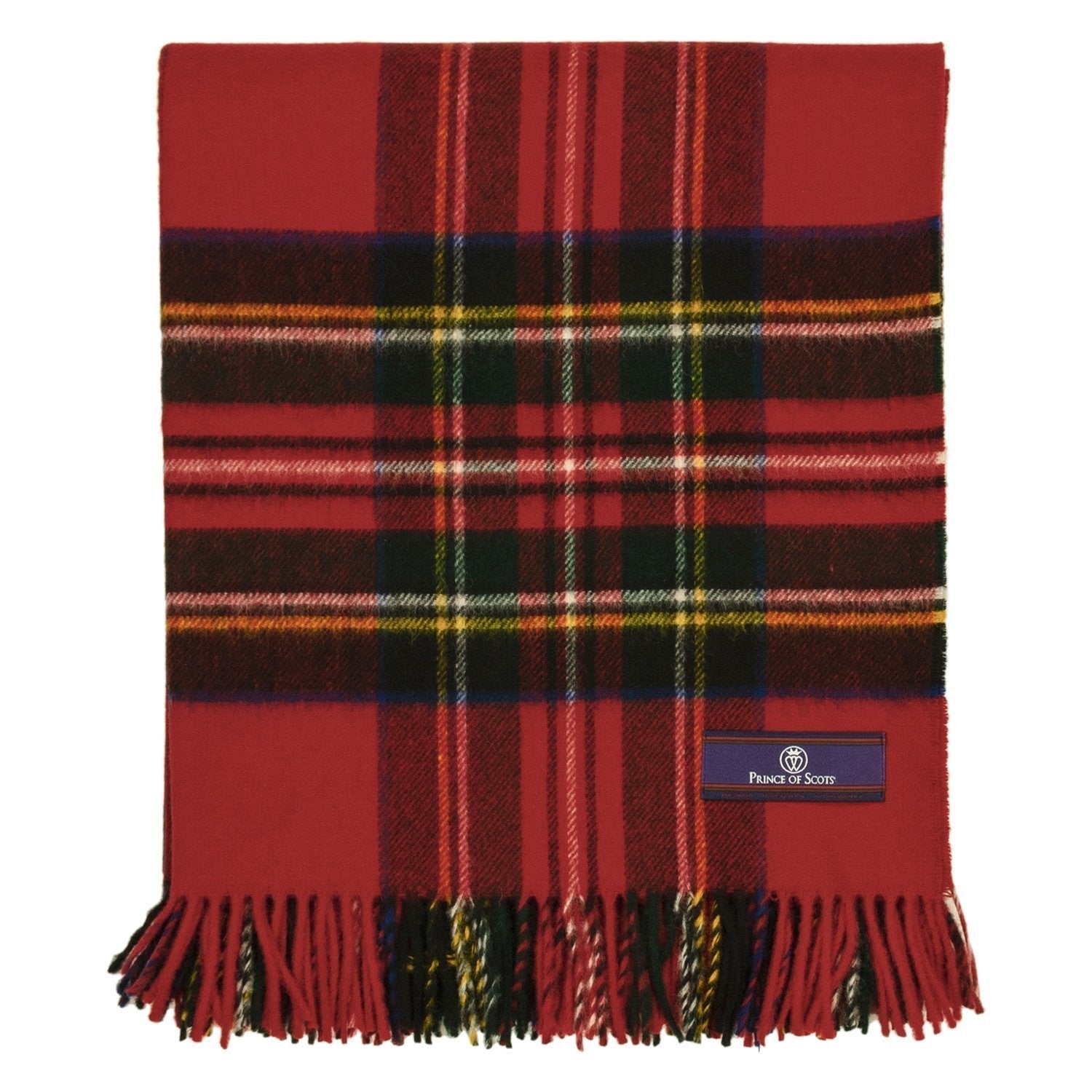 Prince of Scots Highland Tweed Merino Wool Throw ~ Royal Stewart ~-Throws and Blankets-Prince of Scots-00810032750534-J400018-Prince of Scots