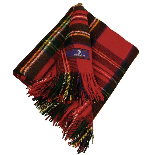 Prince of Scots Highland Tweed Merino Wool Throw ~ Royal Stewart ~-Throws and Blankets-Prince of Scots-00810032750534-J400018-Prince of Scots