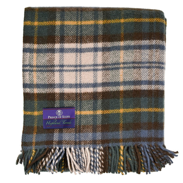 Prince of Scots Highland Tweed New Wool Fluffy Throw ~Antique Dress Gordon ~-Throws and Blankets-Prince of Scots-00810032750336-J4050028-011-Prince of Scots