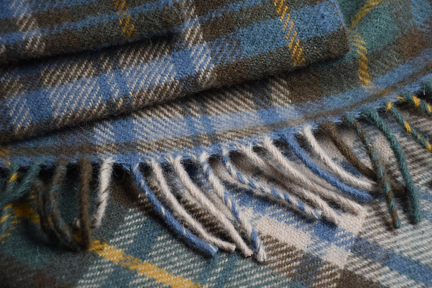 Prince of Scots Highland Tweed New Wool Fluffy Throw ~Antique Dress Gordon ~-Throws and Blankets-Prince of Scots-00810032750336-J4050028-011-Prince of Scots