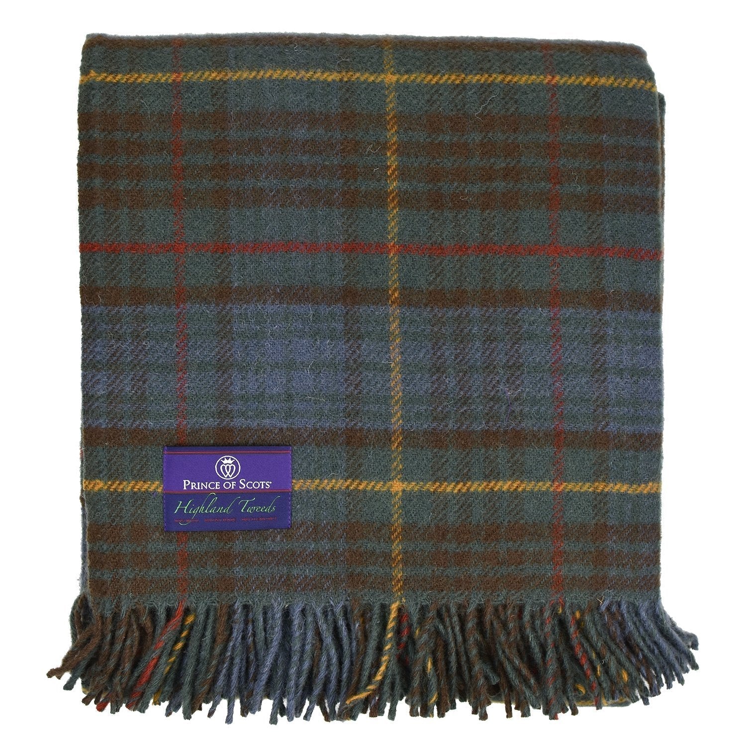 Prince of Scots Highland Tweed New Wool Fluffy Throw ~ Antique Hunting Stewart ~-Throws and Blankets-Prince of Scots-00810032750282-J4050028-019-Prince of Scots