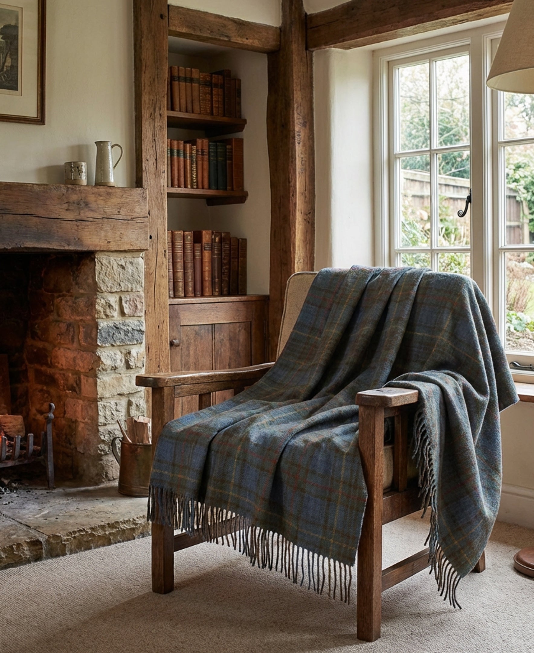 Highland Tweeds New Wool Fluffy Throw ~ Antique Hunting Stewart ~-Throws and Blankets-[bar code]-Prince of Scots