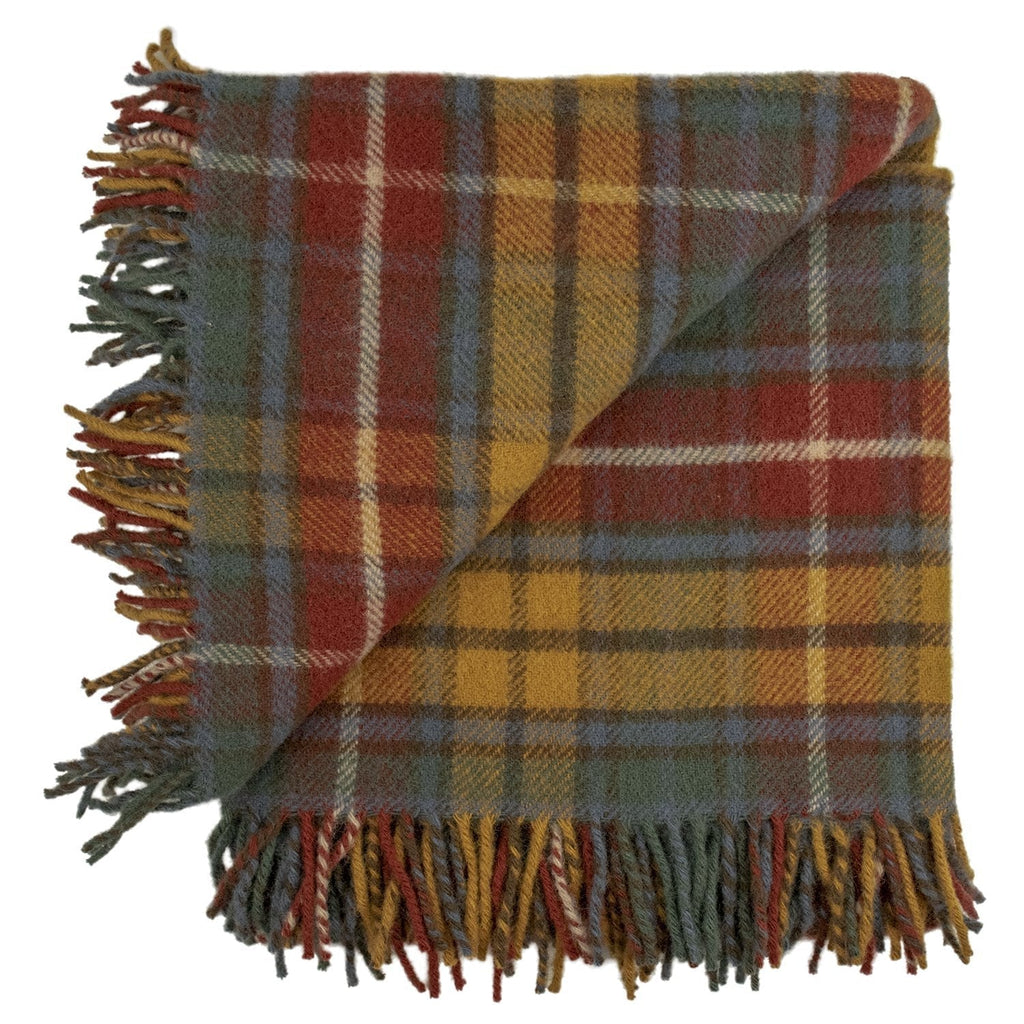 Prince of Scots Highland Tweed Pure New Wool Fluffy Throw ~ Maple