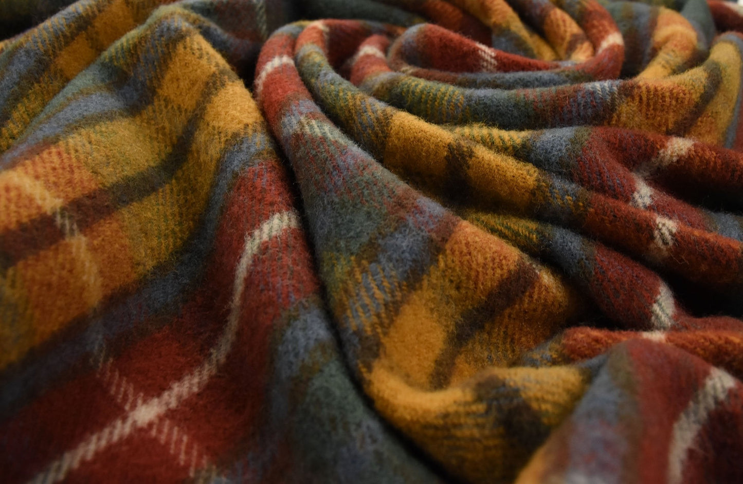 Prince of Scots Highland Tweed Pure New Wool Fluffy Throw ~ Antique Buchanan ~-Throws and Blankets-Prince of Scots-00810032750206-K40050018-006-Prince of Scots