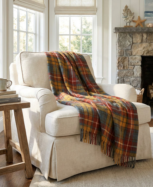 Highland Tweeds Pure New Wool Fluffy Throw ~ Antique Buchanan ~-Throws and Blankets-[bar code]-Prince of Scots