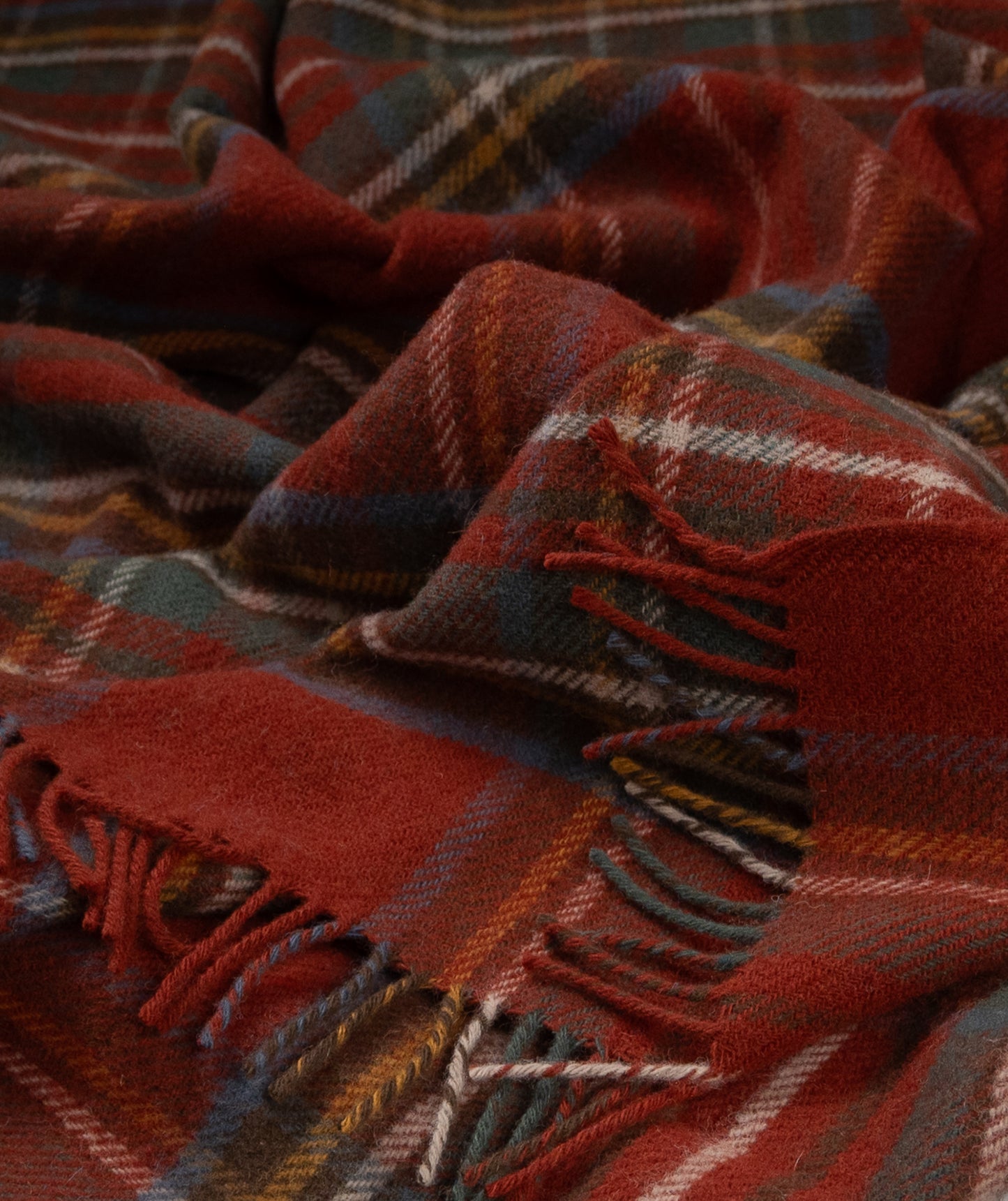 Highland Tweeds Pure New Wool Fluffy Throw ~ Antique Royal Stewart ~-Throws and Blankets-[bar code]-Prince of Scots