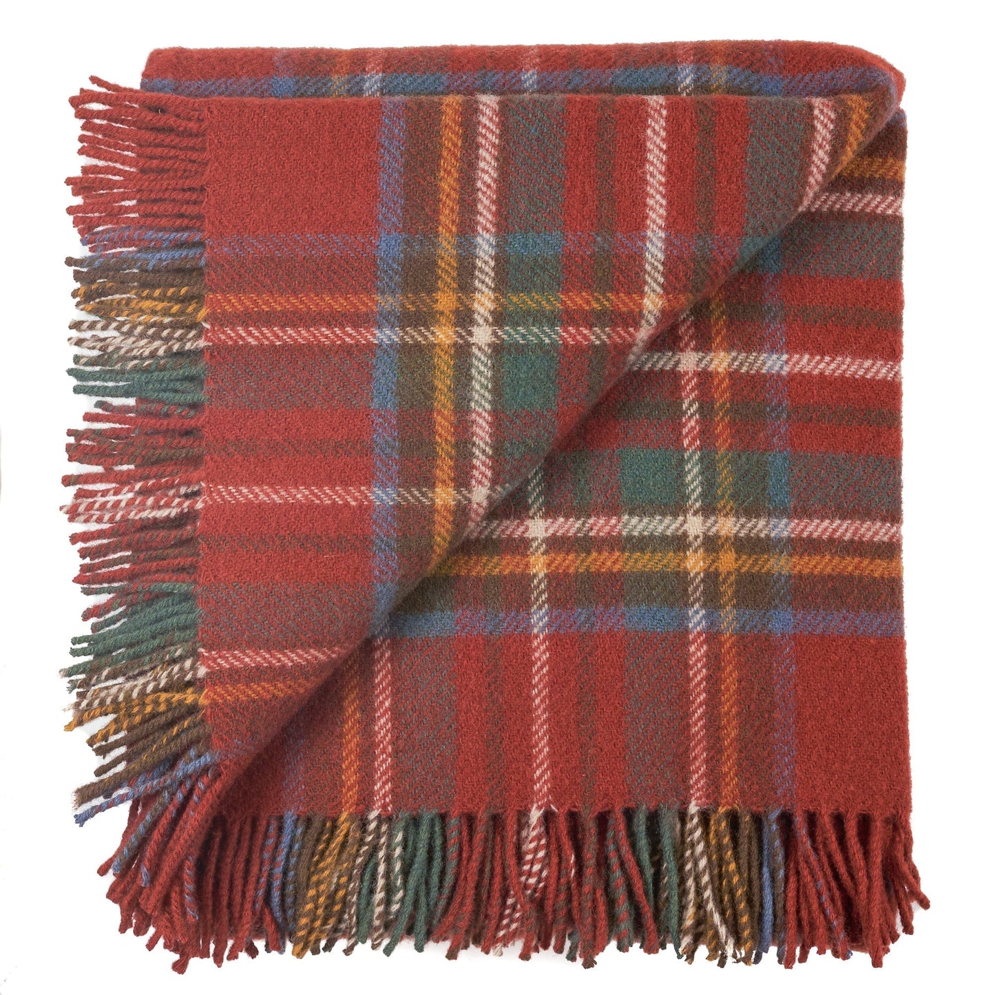 Prince of Scots Highland Tweed Pure New Wool Fluffy Throw ~ Antique Royal Stewart ~-Throws and Blankets-J4050028-21-Prince of Scots