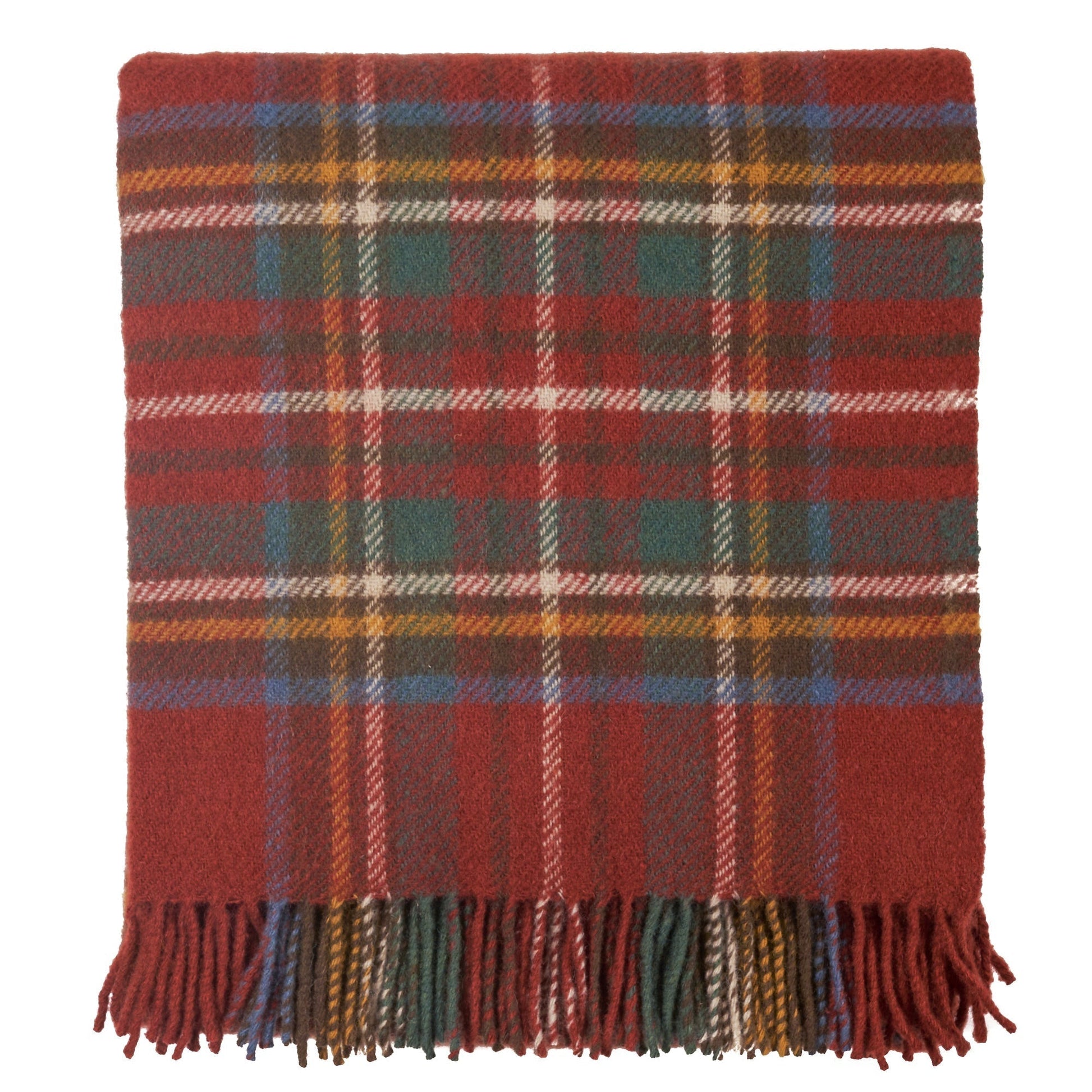 Prince of Scots Highland Tweed Pure New Wool Fluffy Throw ~ Antique Royal Stewart ~-Throws and Blankets-J4050028-21-Prince of Scots