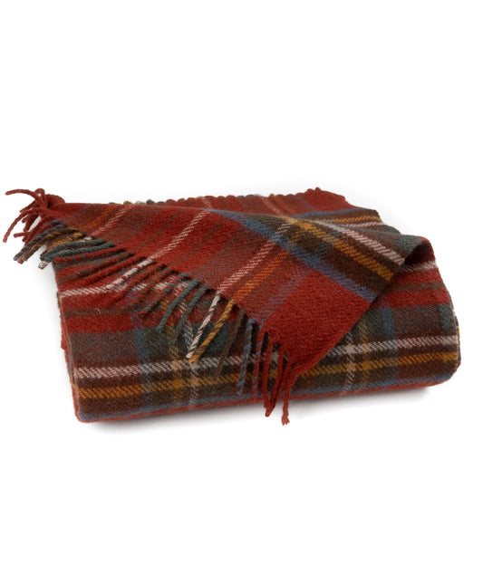 Highland Tweeds Pure New Wool Fluffy Throw ~ Antique Royal Stewart ~-Throws and Blankets-[bar code]-Prince of Scots