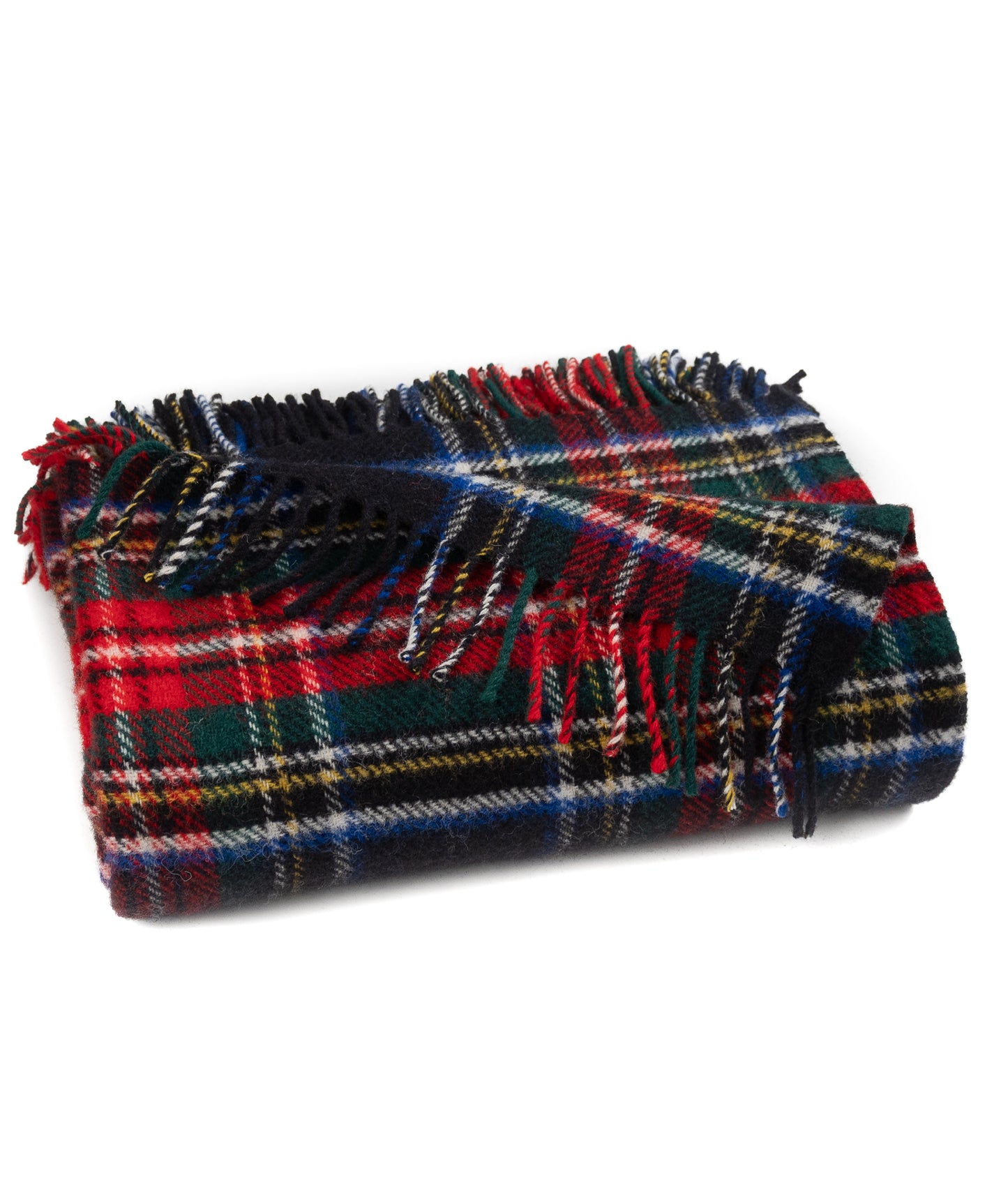 Highland Tweeds Pure New Wool Fluffy Throw ~ Black Stewart ~-Throws and Blankets-[bar code]-Prince of Scots