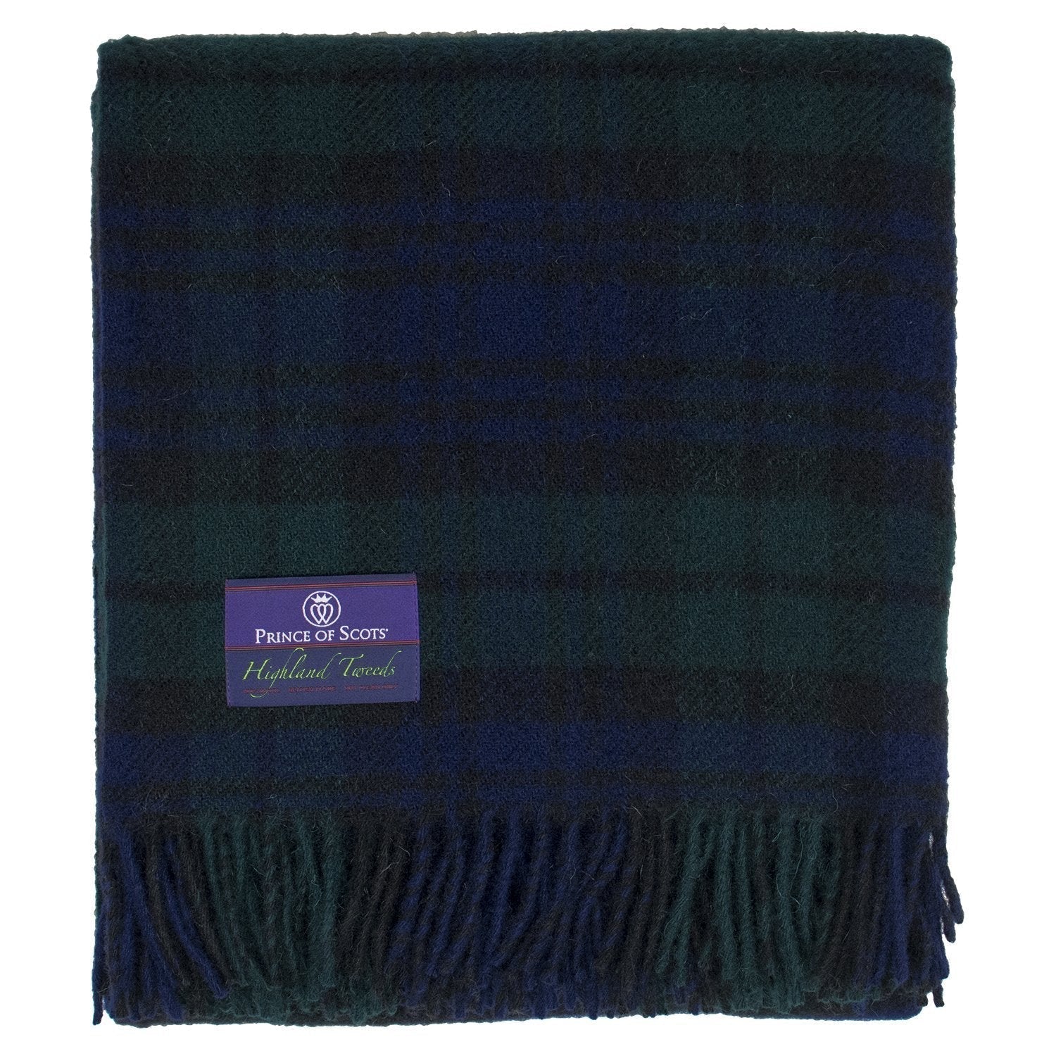 Prince of Scots Highland Tweed Pure New Wool Fluffy Throw ~ Black Watch ~-Throws and Blankets-Prince of Scots-00810032750244-K4050018-001-Prince of Scots