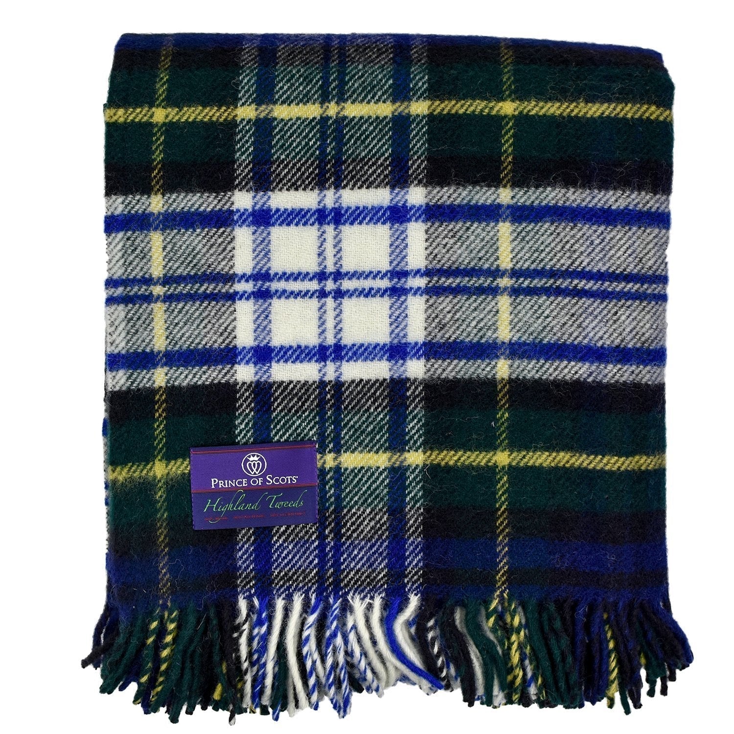 Prince of Scots Highland Tweed Pure New Wool Fluffy Throw ~ Dress Gordon ~-Throws and Blankets-Prince of Scots-00810032750312-J4050028-018-Prince of Scots