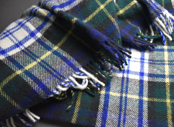 Prince of Scots Highland Tweed Pure New Wool Fluffy Throw ~ Dress Gordon ~-Throws and Blankets-Prince of Scots-00810032750312-J4050028-018-Prince of Scots