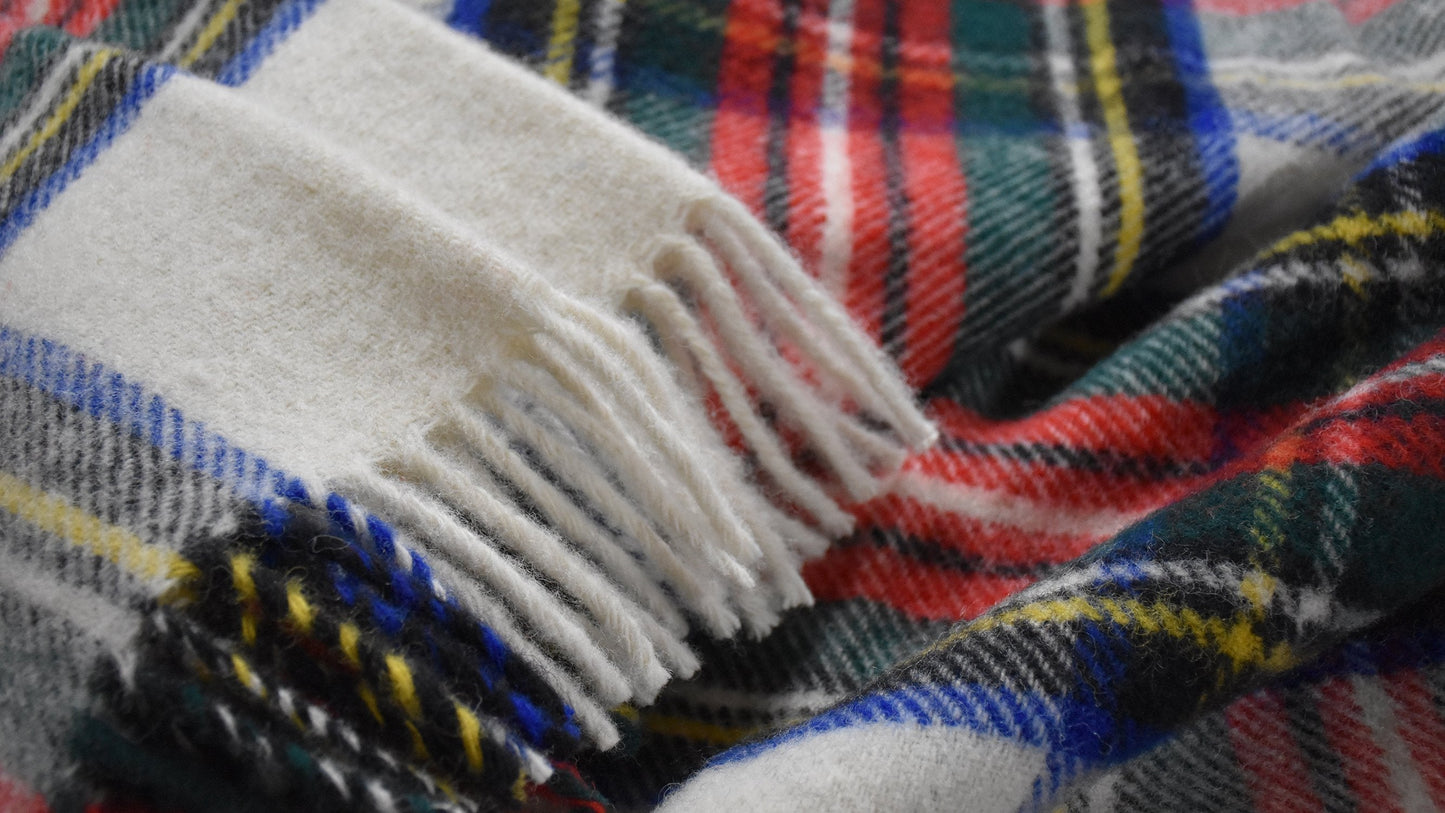 Prince of Scots Highland Tweed Pure New Wool Fluffy Throw ~ Dress Stewart ~-Throws and Blankets-Prince of Scots-00810032750299-J4050028-020-Prince of Scots