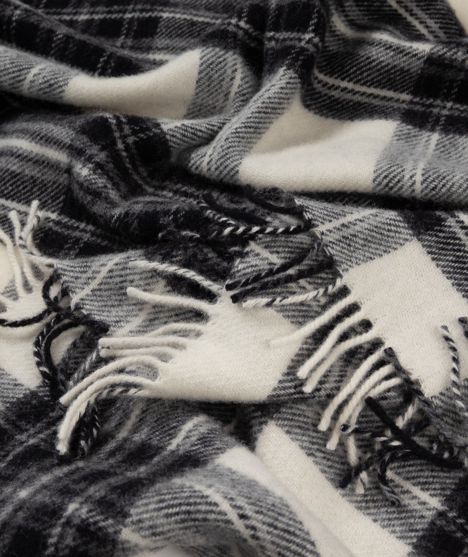 Highland Tweeds Pure New Wool Fluffy Throw ~ Grey Dress Stewart ~-Throws and Blankets-[bar code]-Prince of Scots