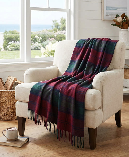 Highland Tweeds Pure New Wool Fluffy Throw ~ Lindsay ~-Throws and Blankets-[bar code]-Prince of Scots