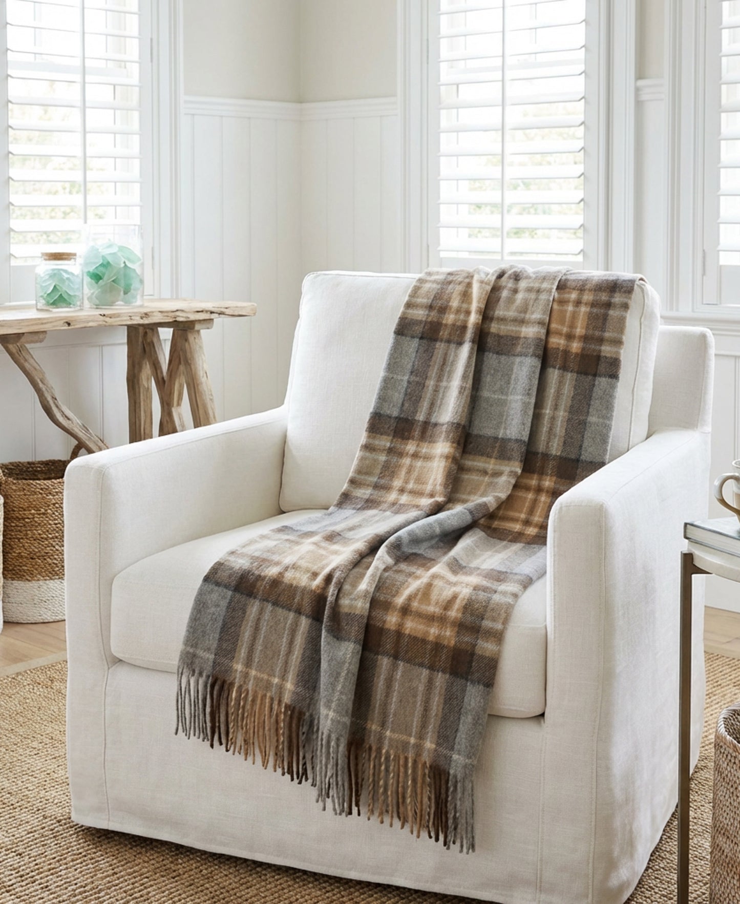 Highland Tweeds Pure New Wool Fluffy Throw ~ McKellar ~-Throws and Blankets-[bar code]-Prince of Scots