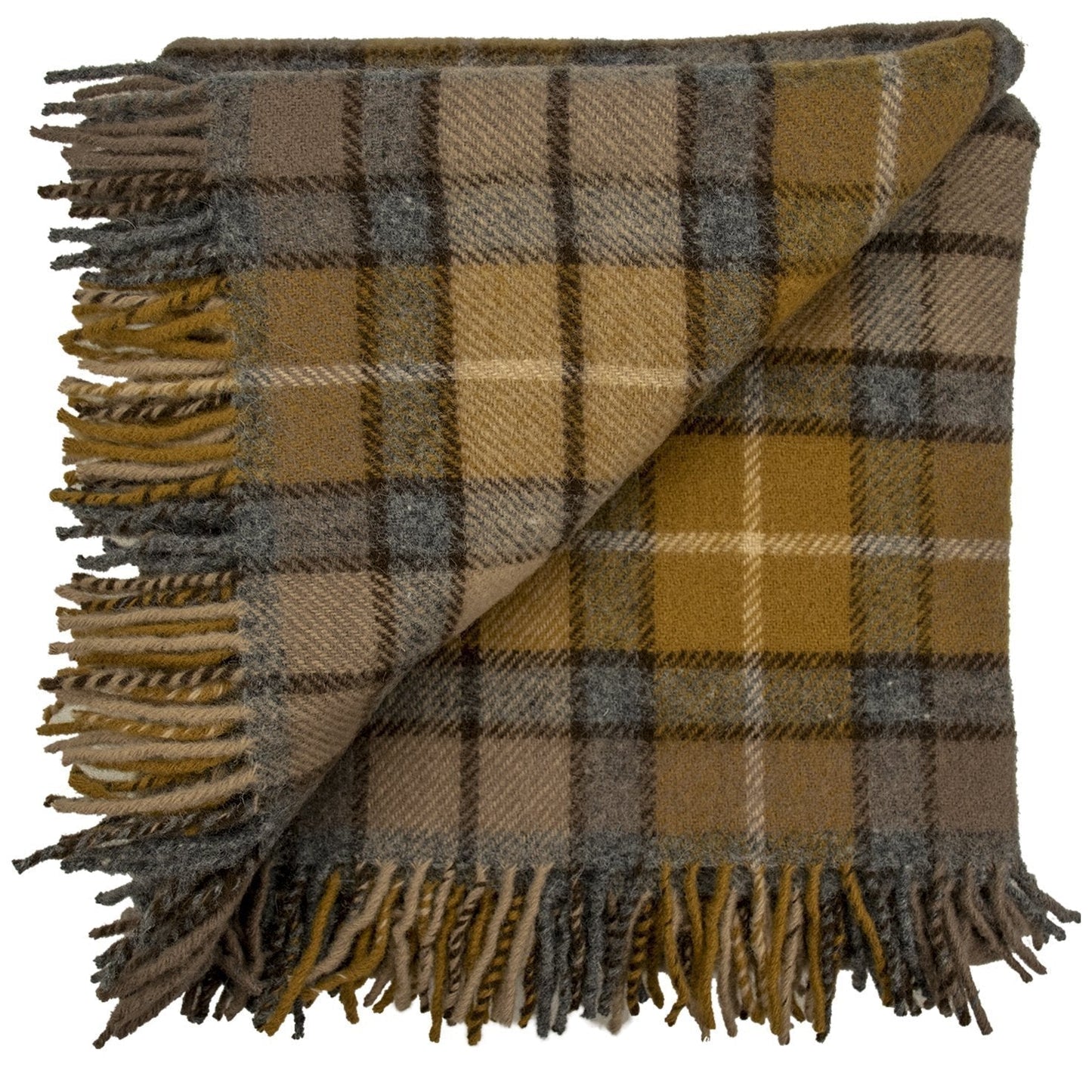 Prince of Scots Highland Tweed Pure New Wool Fluffy Throw ~ Natural Buchanan ~-Throws and Blankets-Prince of Scots-00810032750237-K40050018-003-Prince of Scots