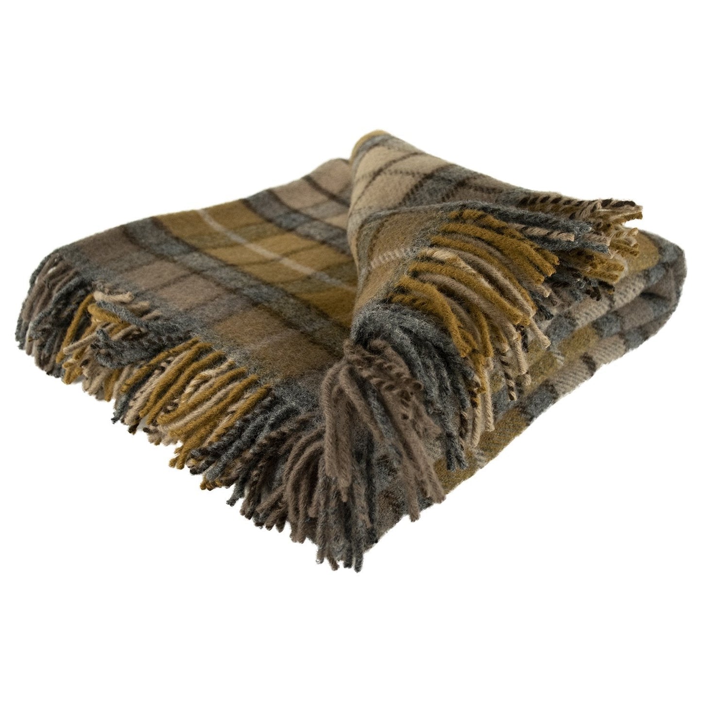 Prince of Scots Highland Tweed Pure New Wool Fluffy Throw ~ Natural Buchanan ~-Throws and Blankets-Prince of Scots-00810032750237-K40050018-003-Prince of Scots