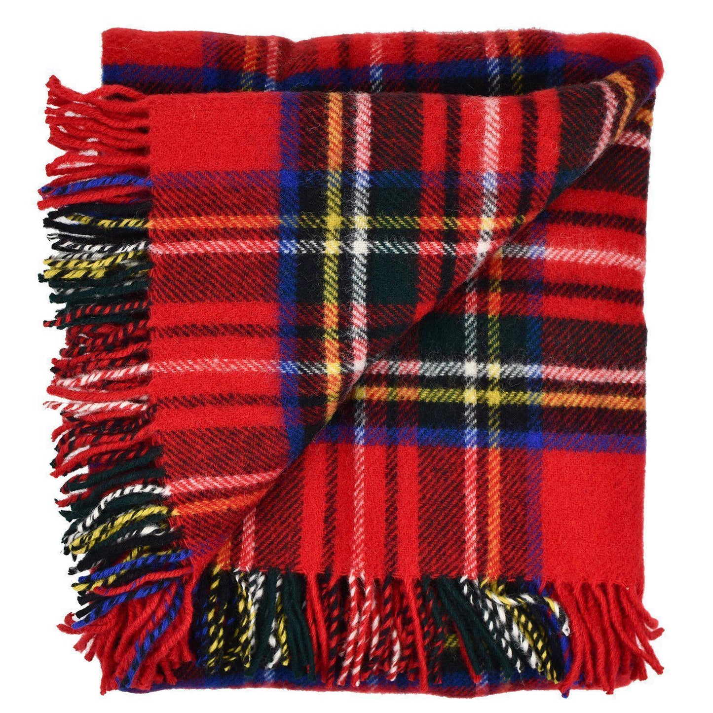 Prince of Scots Highland Tweed Pure New Wool Fluffy Throw ~ Royal Stewart ~-Throws and Blankets-Prince of Scots-00810032750367-J4050028-008-Prince of Scots