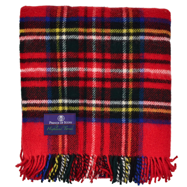 Prince of Scots Highland Tweed Pure New Wool Fluffy Throw ~ Royal Stewart ~-Throws and Blankets-Prince of Scots-00810032750367-J4050028-008-Prince of Scots