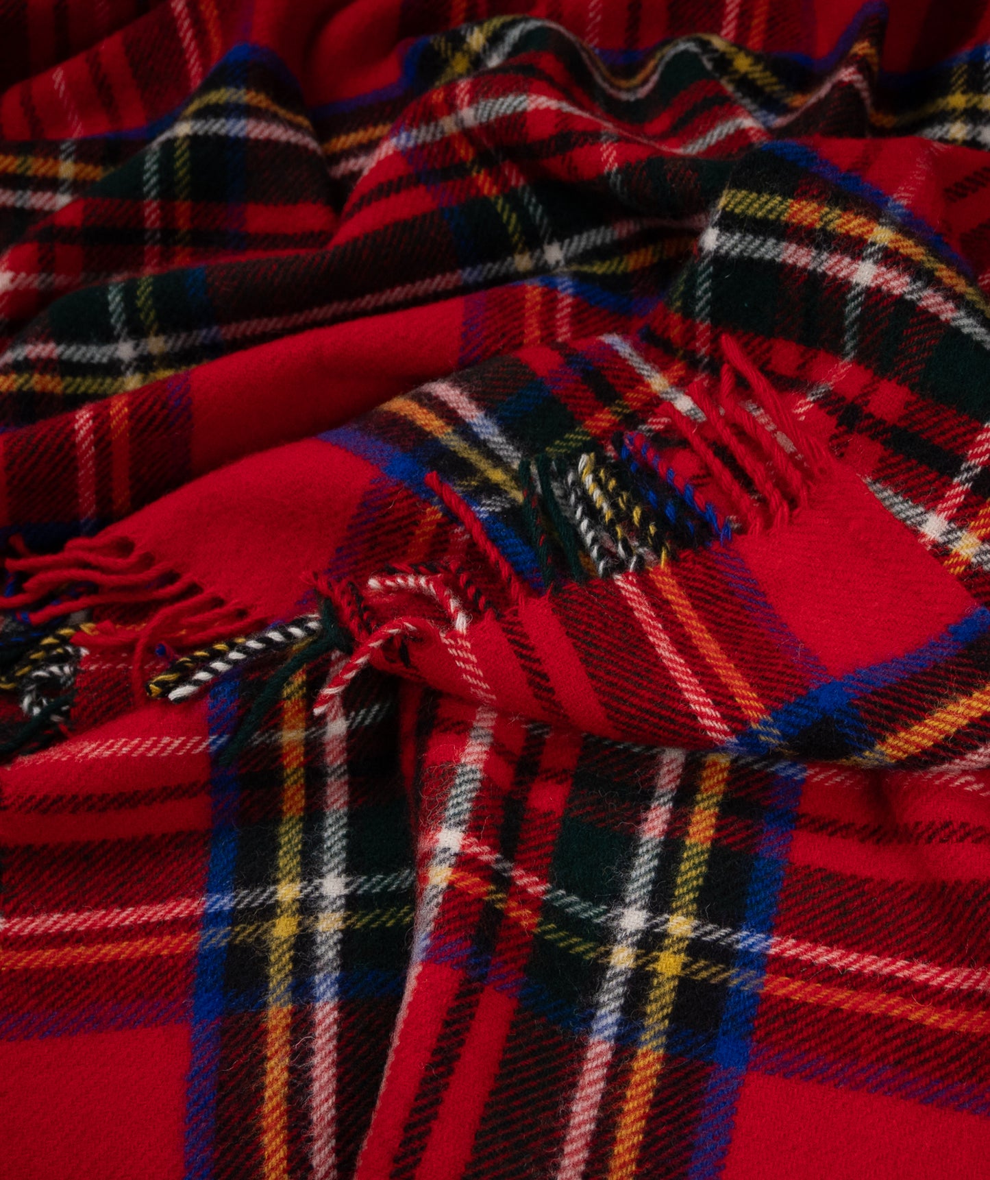 Highland Tweeds Pure New Wool Fluffy Throw ~ Royal Stewart ~-Throws and Blankets-[bar code]-Prince of Scots