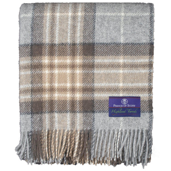 Highland Tweeds Pure New Wool Throw (McKellar Tan Plaid) – Prince of Scots