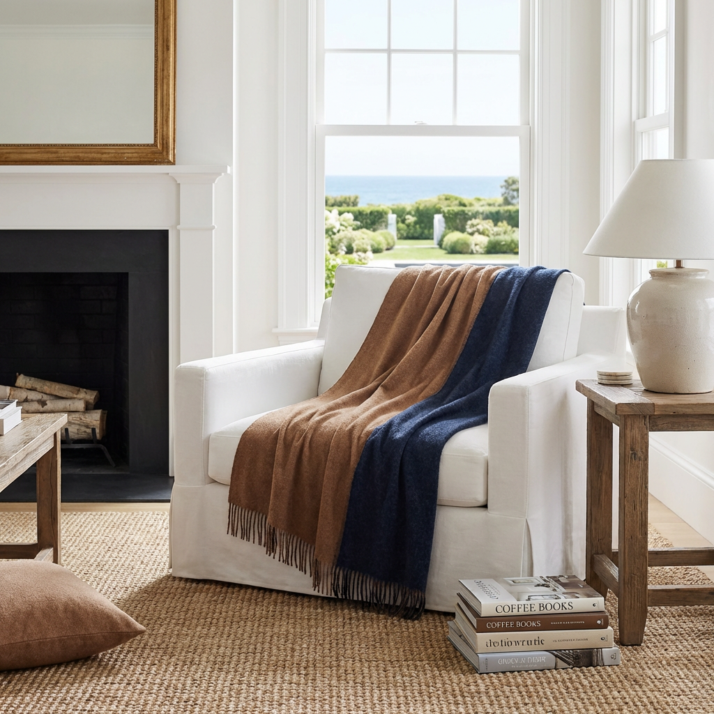 Highland Tweeds Reversible Double Cloth Throw (Charcoal/Camel)-Throws and Blankets-[bar code]-Prince of Scots